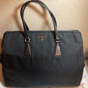 PRADA full-zipper nylon tote bag